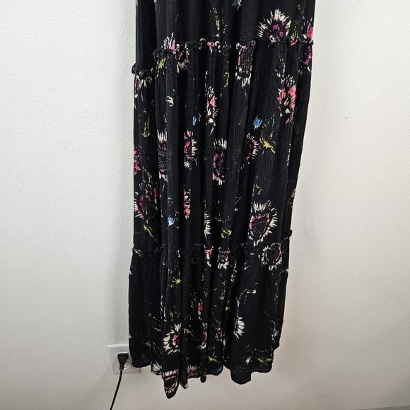 Free People Garden Party Maxi in Black Combo Size Small Boho Vacation Summer - Picture 5 of 11